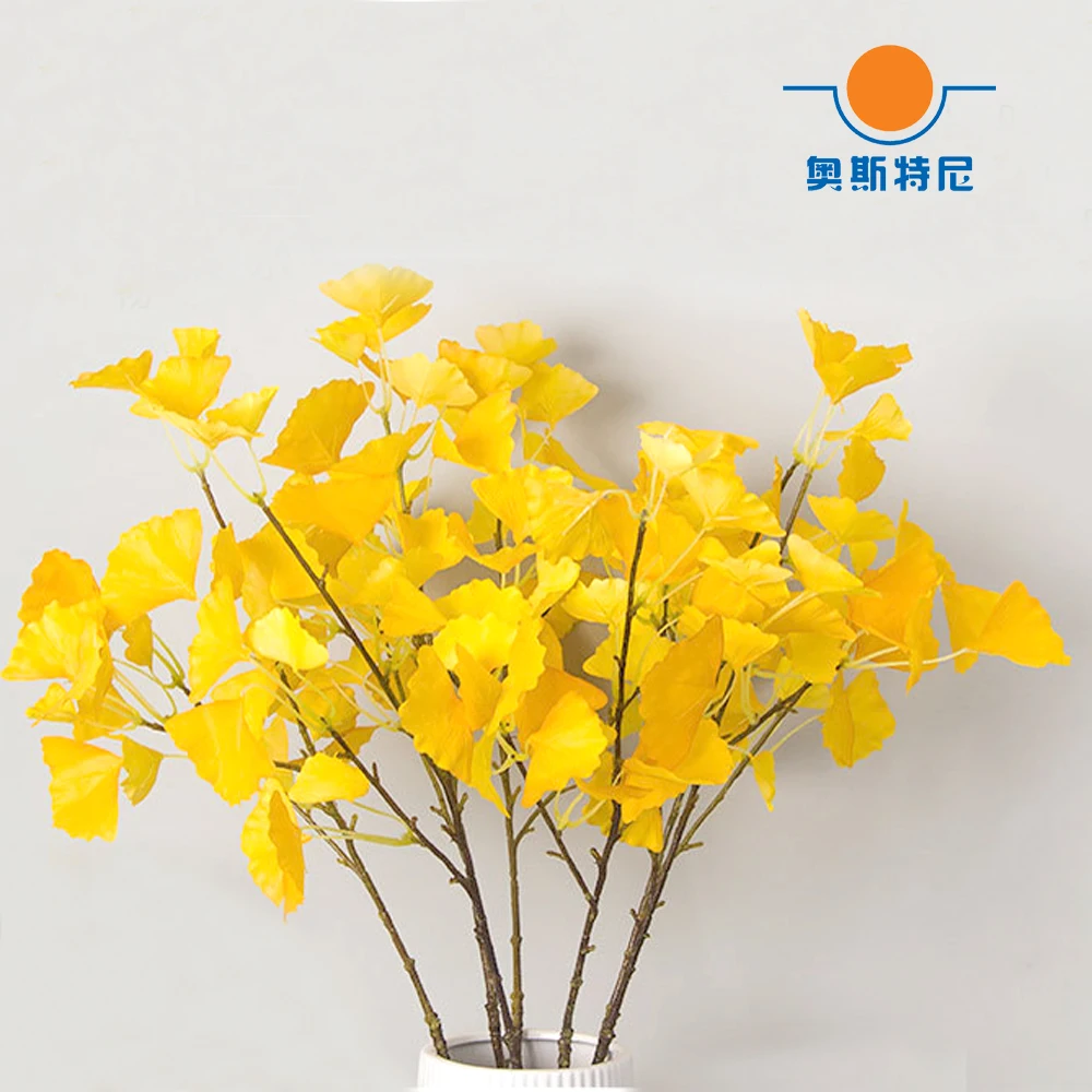 10pcs artificial ginkgo leaf branch&artificial Folium Ginkgo branch - Image 3