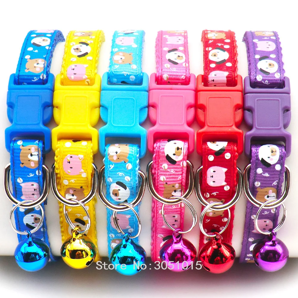 100Pcs Dog Collar With Bells Adjustable customize Necklace Puppy Kitten Collar Accessories Pet Shop Products Rabbit Neck Strap - Image 5