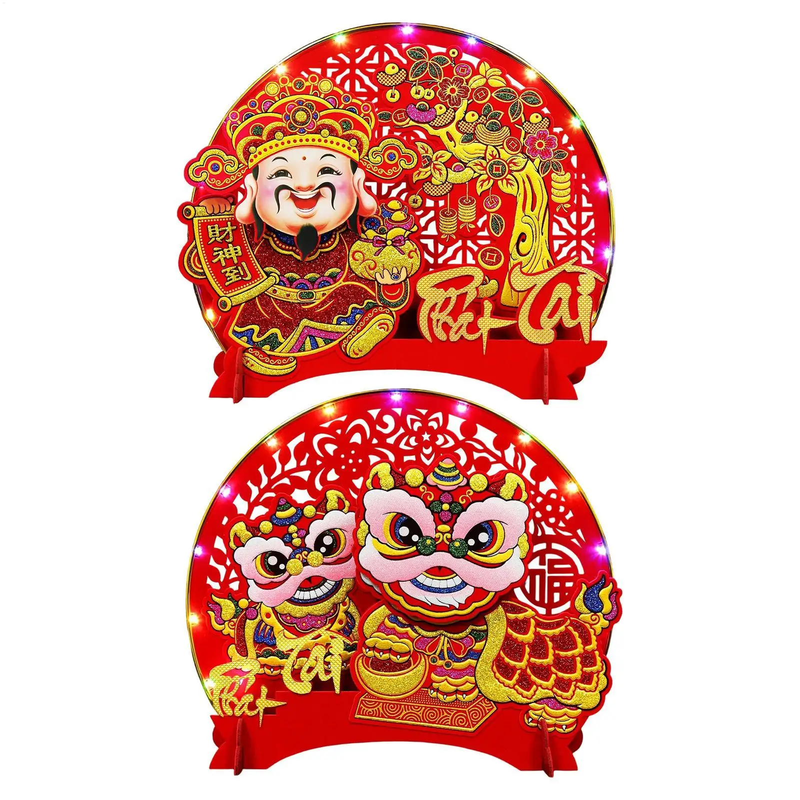 Wealth Table Ornament Nodding Vietnamese Centerpiece Felt Table Decorations with Light for New Year Spring Festival Home - Image 3