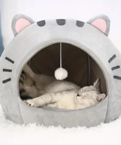 Cartoon Cat Bed Sleeping Dog Basket Tent Puppy Cave Sofa Pet Bed Small and Medium Cats House Cozy Kitten Cave Cushion