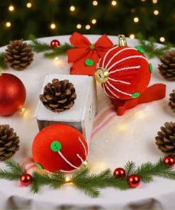 6PCS 8CM Christmas Ball Pendant Christmas Tree Ornaments Ball Hanging Pendants Home Party Decor 2025 New Year Navidad Decor 2026