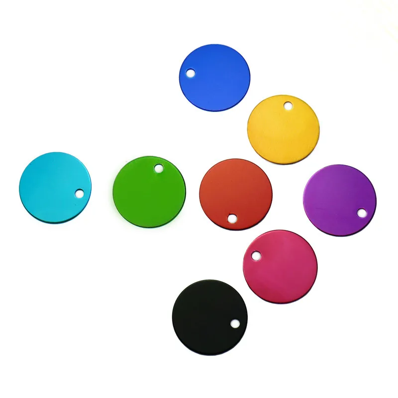Wholesale 100Pcs Round Tags Dog Pet Id Tags Aluminum Anodizing NamePlate Engraved Dog Number ID Tag Card Charm Personalized - Image 3
