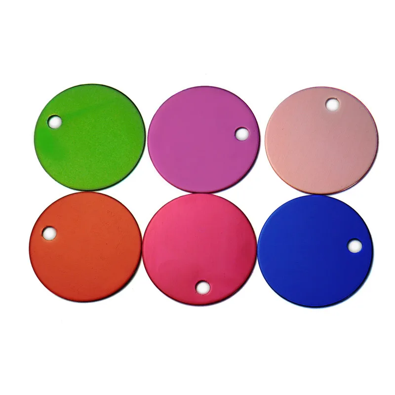 Wholesale 100Pcs Round Tags Dog Pet Id Tags Aluminum Anodizing NamePlate Engraved Dog Number ID Tag Card Charm Personalized - Image 5