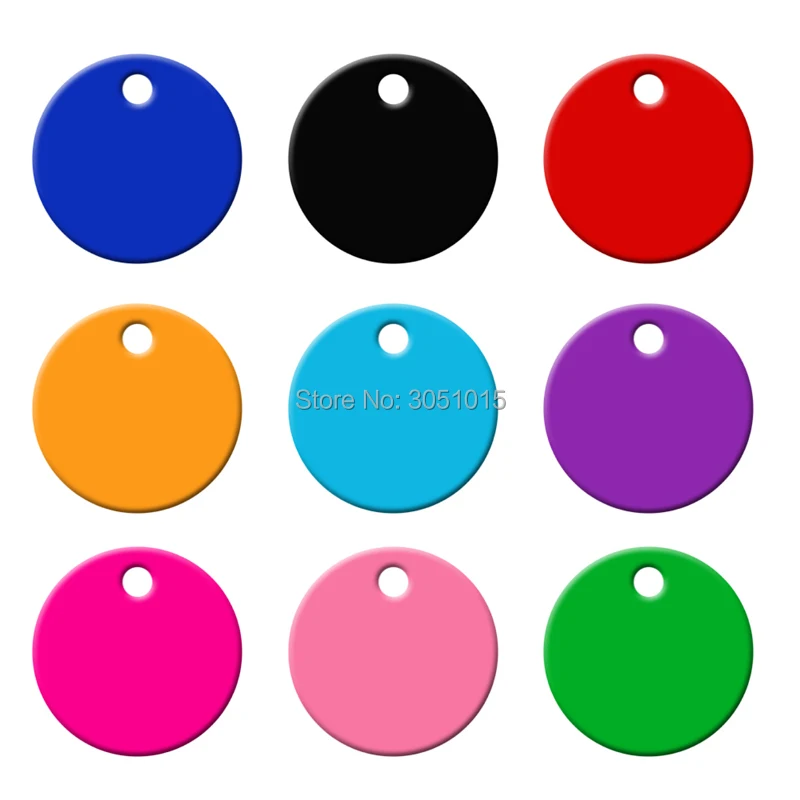 Wholesale 100Pcs Round Tags Dog Pet Id Tags Aluminum Anodizing NamePlate Engraved Dog Number ID Tag Card Charm Personalized - Image 6