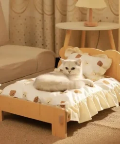 Solid Wood Cat Bed Dog Bed Removable Mat Washable All Season Universal Cat Nest Dog House Pet Supplies Pet Bed Within 7kg