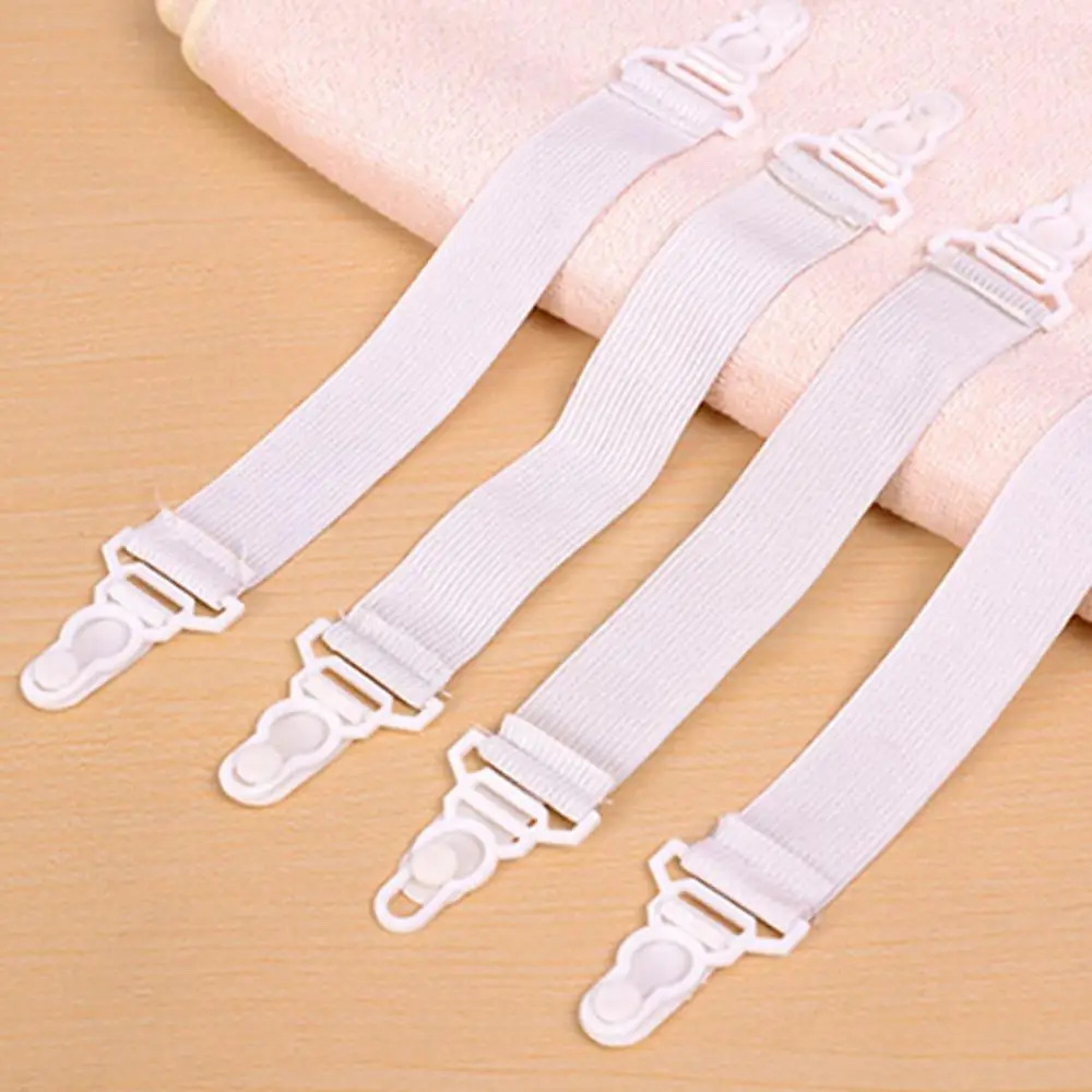 4 Pcs Bed Sheet Mattress Cover Blankets Home Grippers Clip Holder Fasteners Clip Adjustable Triangle Elastic Suspenders Strap - Image 2