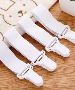 4pcswhite Adjustable Bed Sheet And Quilt Holder for Bed Sheet Organizer Mattress Cover Clip For Home Elastic