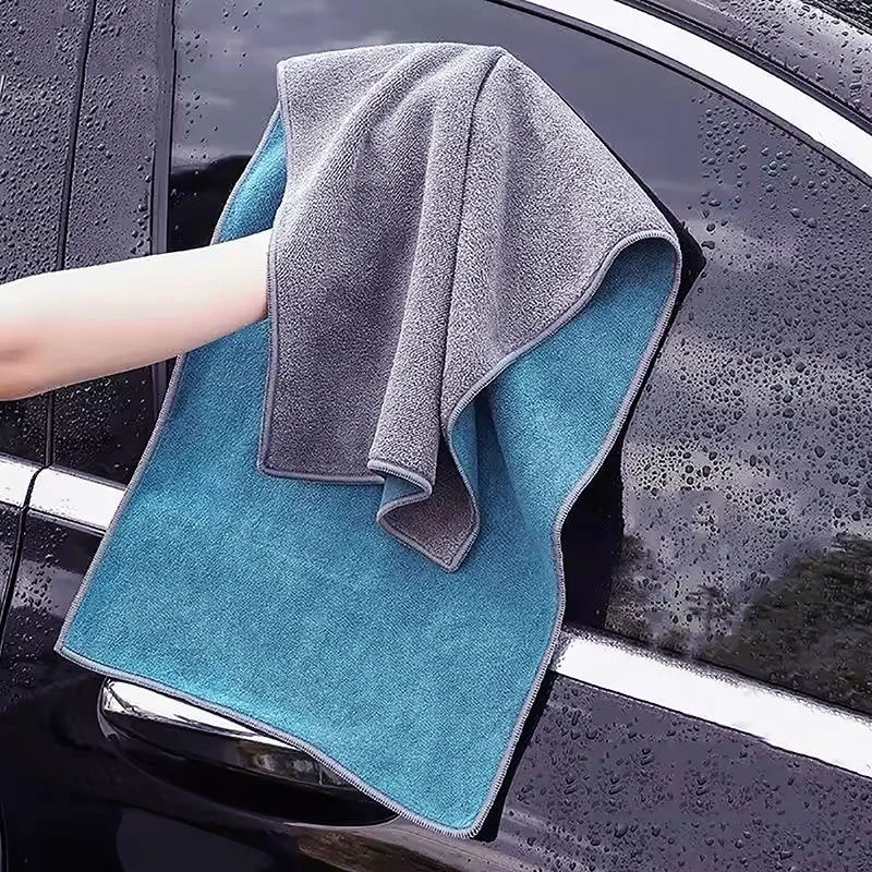 Thickened Double Layer Microfiber Cleaning Towel, Soft Absorbent Dry Cloth, Multifunctional Car Washing Rag Auto Care Accessories - Image 2