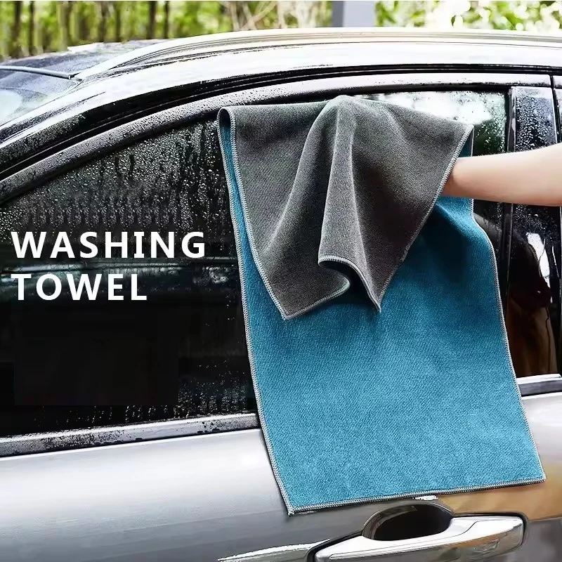 Thickened Double Layer Microfiber Cleaning Towel, Soft Absorbent Dry Cloth, Multifunctional Car Washing Rag Auto Care Accessories - Image 3