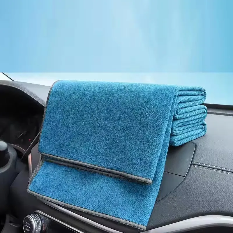 Thickened Double Layer Microfiber Cleaning Towel, Soft Absorbent Dry Cloth, Multifunctional Car Washing Rag Auto Care Accessories - Image 4
