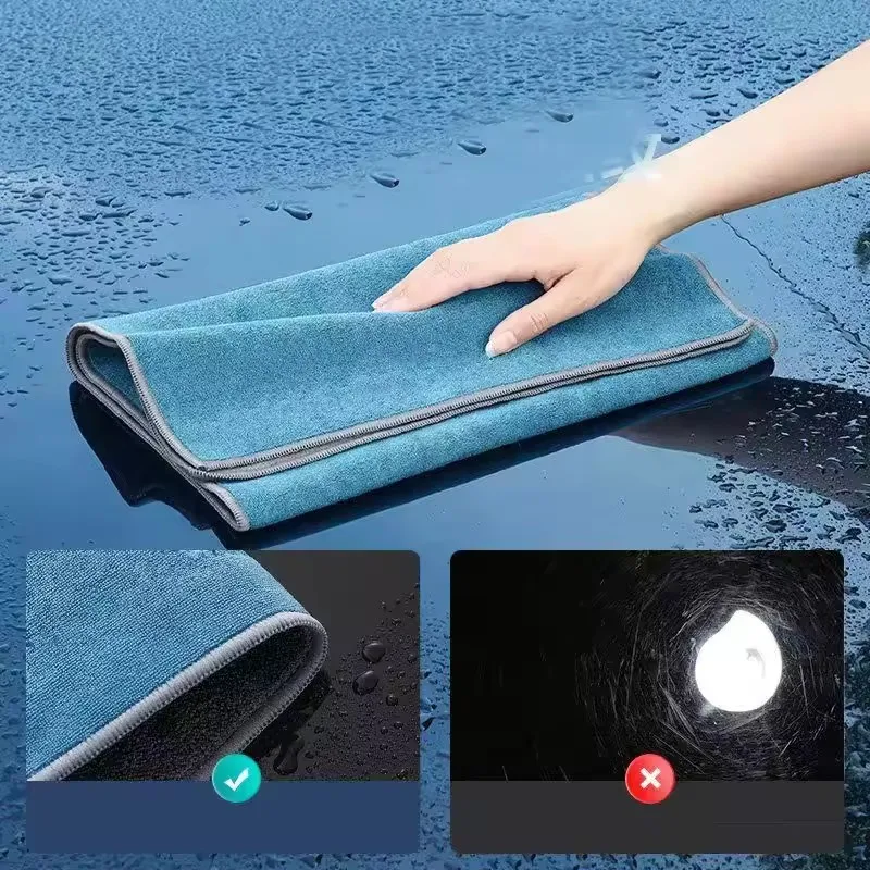 Thickened Double Layer Microfiber Cleaning Towel, Soft Absorbent Dry Cloth, Multifunctional Car Washing Rag Auto Care Accessories - Image 6